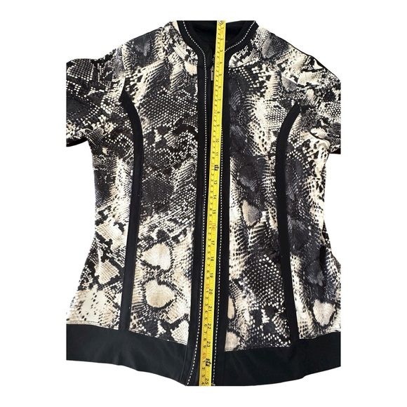 Olsen Europe snakeskin pattern zipped cardigan size S-M/8 - Picture 12 of 14